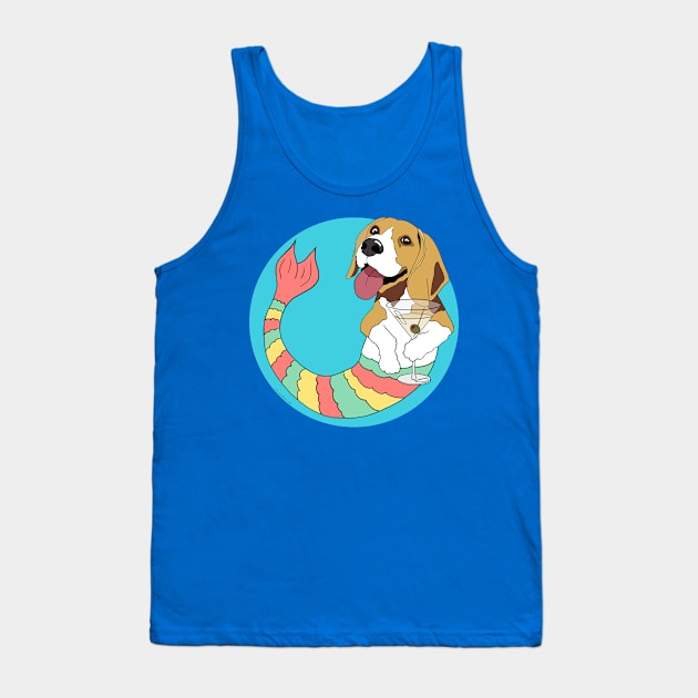 Quincy the Beagle Mermutt Tank Top by abrushwithhumor